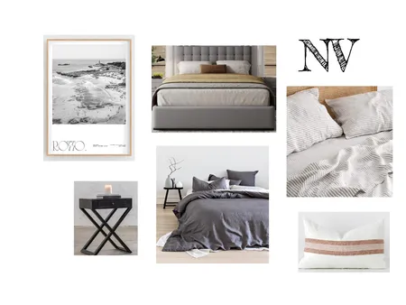 NV - Bedroom - Charcoal & Stripe Interior Design Mood Board by lmg interior + design on Style Sourcebook