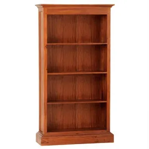 Tasmania Mahogany Timber Wide Bookcase, Light Pecan by Centrum Furniture, a Bookshelves for sale on Style Sourcebook