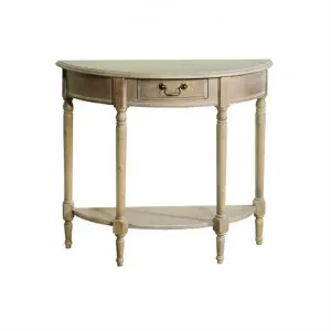 Louis XVI Solid Beech Timber Half Round Console Table, 83.5cm by Emporium Oggetti, a Console Table for sale on Style Sourcebook