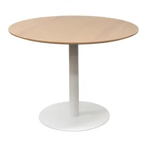 Rozzano Round Office Meeting Table, 100cm, Natural / White by Conception Living, a Desks for sale on Style Sourcebook