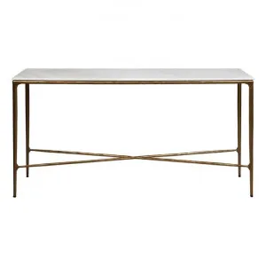 Heston Marble & Iron Console Table, 140cm, Brass by Cozy Lighting & Living, a Console Table for sale on Style Sourcebook
