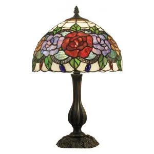 Rose Garden Tiffany Style Stained Glass Table Lamp, Medium by GG Bros, a Table & Bedside Lamps for sale on Style Sourcebook
