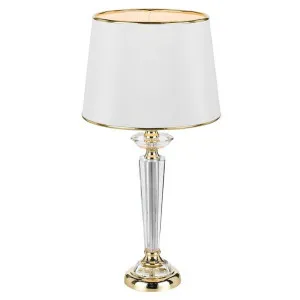 Diana Glass Base Table Lamp, Gold by Telbix, a Table & Bedside Lamps for sale on Style Sourcebook