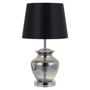 June Glass Base Table Lamp, Smoke / Chrome by Telbix, a Table & Bedside Lamps for sale on Style Sourcebook