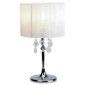 Paris Crystal Table Lamp, White by Lexi Lighting, a Table & Bedside Lamps for sale on Style Sourcebook