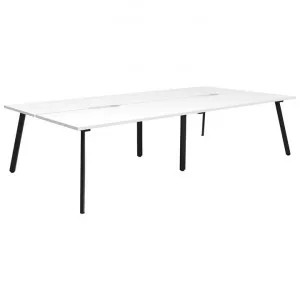 Eternity Back-To-Back Office Workstation, 4 Person, 300cm, White / Black by Rapidline, a Desks for sale on Style Sourcebook