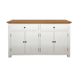 Lucia Timber 4 Door 2 Drawer, 140cm, Natural / Distressed White by Montego, a Sideboards, Buffets & Trolleys for sale on Style Sourcebook