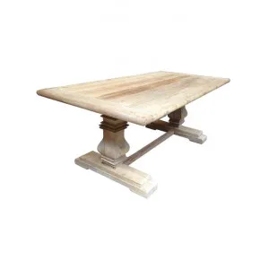 Porge Reclaimed Elm Timber Pedestal Dining Table, 250cm, Natural by Montego, a Dining Tables for sale on Style Sourcebook