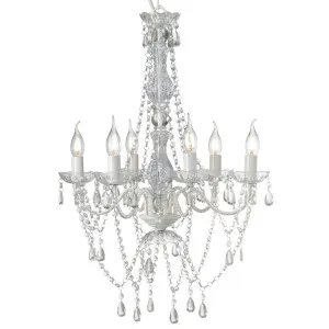 Romance Chandelier 6 Light - White by Ivory & Deene, a Chandeliers for sale on Style Sourcebook