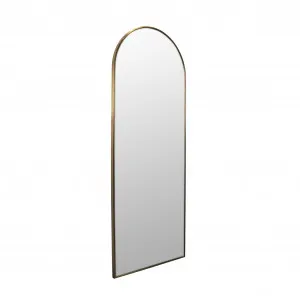 Large Gold Arch Satin Brass Metal Framed Mirror - 2 Sizes 1700mm X 600mm by Luxe Mirrors, a Vanity Mirrors for sale on Style Sourcebook