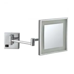 Square Wall Mounted Shaving/Make Up Mirror LED Light 3x Magnification 20cm Hard Wired by Luxe Mirrors, a Shaving Cabinets for sale on Style Sourcebook