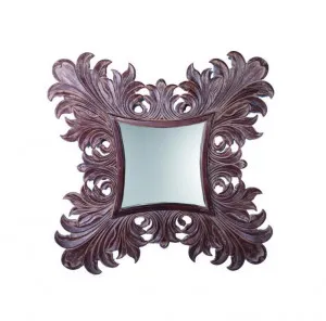 Latino Hand Carved Decorative Mirror in Bronze or Silver 120cm Silver by Luxe Mirrors, a Mirrors for sale on Style Sourcebook