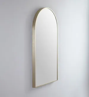 Modern Arch Metal Frame Bathroom mirror - 5 colour options - 91 x 51cm Brushed Brass by Luxe Mirrors, a Vanity Mirrors for sale on Style Sourcebook
