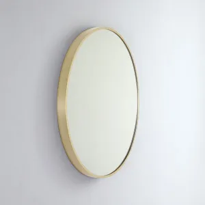 Modern Round Coloured Frame Bathroom Mirror - 5 colour options - 81cm Brushed Brass by Luxe Mirrors, a Vanity Mirrors for sale on Style Sourcebook
