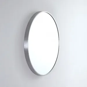 Modern Round Coloured Frame Bathroom Mirror - 5 colour options - 81cm Brushed Nickel by Luxe Mirrors, a Vanity Mirrors for sale on Style Sourcebook