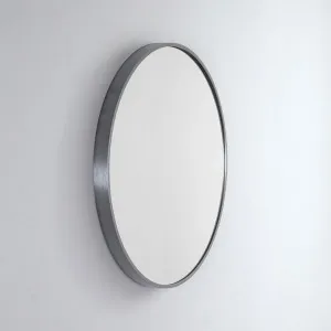Modern Round Coloured Frame Bathroom Mirror - 5 colour options - 81cm Gun Metal by Luxe Mirrors, a Vanity Mirrors for sale on Style Sourcebook