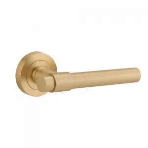 Helsinki Lever with round RoseBrushed brass by Iver, a Door Hardware for sale on Style Sourcebook