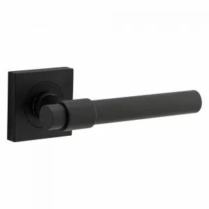 Helsinki Lever with square Rose Matt Black by Iver, a Door Hardware for sale on Style Sourcebook