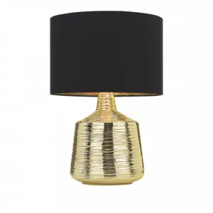 Telbix Sylvia Table Lamp Edison Screw (E27) Gold and Black by Telbix, a Table & Bedside Lamps for sale on Style Sourcebook