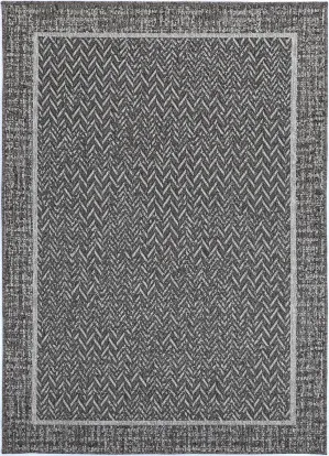 Alfresco Herringbone Charcoal Flatweave Rug by Wild Yarn, a Contemporary Rugs for sale on Style Sourcebook