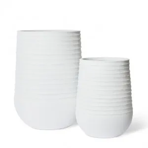 Knox Tall Stonelite Planter Set 2 (Outdoor) 32 x 32 x 51cm / 47 x 47 x 70cm by Elme Living, a Baskets, Pots & Window Boxes for sale on Style Sourcebook
