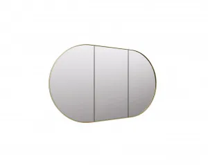 Pill Shape Mirror Cabinet Satin Brass 76cm x 120cm by Luxe Mirrors, a Cabinets, Chests for sale on Style Sourcebook