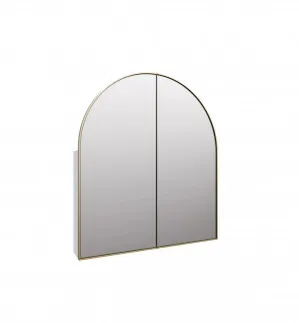 Amir Arch Mirror Cabinet Satin Brass 86cm x 76cm by Luxe Mirrors, a Cabinets, Chests for sale on Style Sourcebook