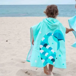 Child's Canningvale Capresi Hooded Beach Towel - Blue, Velour by Canningvale, a Outdoor Accessories for sale on Style Sourcebook