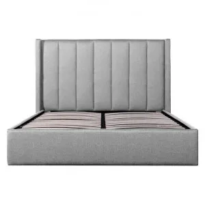 Frogmore Fabric Gas Lift Platform Bed, Queen, Pearl Grey by Conception Living, a Beds & Bed Frames for sale on Style Sourcebook