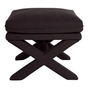 Candace Fabric Foot Stool, Black by Cozy Lighting & Living, a Stools for sale on Style Sourcebook