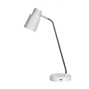 Rik Metak Desk lamp with USB Port, White / Chrome by Oriel Lighting, a Desk Lamps for sale on Style Sourcebook