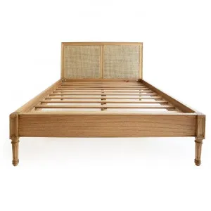 Saman Timber & Rattan Platform Bed, King, Weathered Oak by Ambience Interiors, a Beds & Bed Frames for sale on Style Sourcebook