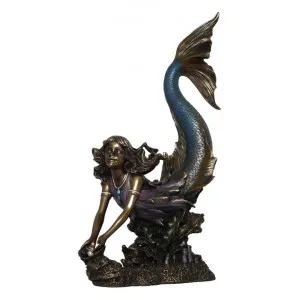Veronese Cold Cast Bronze Coated Mermaid Figurine, Collecting pearl by Veronese, a Statues & Ornaments for sale on Style Sourcebook