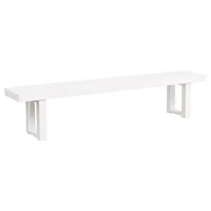 Indosoul Runway Metal Outdoor Dining Bench, 220cm, White by Indosoul, a Outdoor Benches for sale on Style Sourcebook
