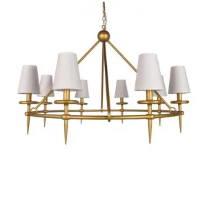 Waterloo Metal Chandelier with Linen Shades by Emac & Lawton, a Chandeliers for sale on Style Sourcebook