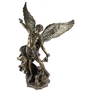 Veronese Cold Cast Bronze Statue of Guido Reni's St Michael Archangel, Large by Veronese, a Statues & Ornaments for sale on Style Sourcebook