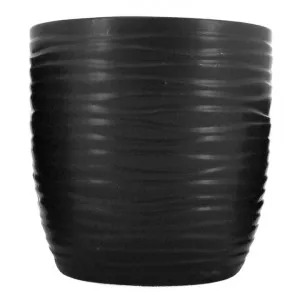 Norah Ceramic Planter Pot, Large, Black by NF Living, a Plant Holders for sale on Style Sourcebook
