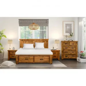 Oxley 4 Piece Pine Timber Bedroom Suite with Tallboy, Queen by Dodicci, a Bedroom Sets & Suites for sale on Style Sourcebook