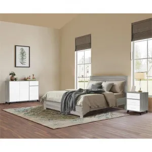 Hana 4 Piece Bedroom Suite with Dresser, Double, Light Oak / White by EBT Furniture, a Bedroom Sets & Suites for sale on Style Sourcebook