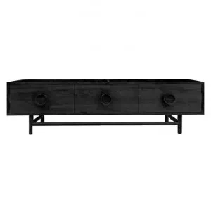 Rondo Timber & Rattan 3 Door TV Unit, 180cm, Black by MRD Home, a Entertainment Units & TV Stands for sale on Style Sourcebook