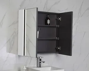 Mirrored Shaving Cabinet Graphite Grey with Gloss White Sideboards 5 sizes available 600mm x 700mm by Luxe Mirrors, a Cabinets, Chests for sale on Style Sourcebook