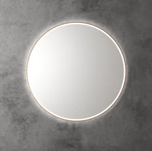 Touchless LED Round Mirror with Brushed Bronze Frame 90cm by Luxe Mirrors, a Illuminated Mirrors for sale on Style Sourcebook