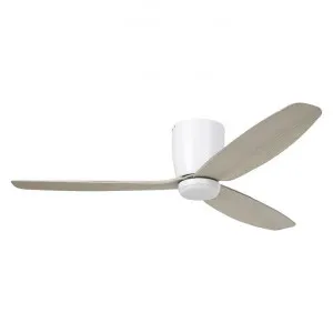 Seacliff Indoor / Outdoor DC Hugger Ceiling Fan with CCT LED Light & Remote, 132cm/52", White / Gessami Oak by Eglo, a Ceiling Fans for sale on Style Sourcebook