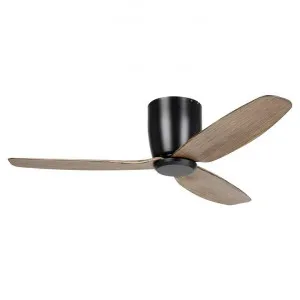 Seacliff Indoor / Outdoor DC Hugger Ceiling Fan with Remote, 112cm/44", Black / Light Walnut by Eglo, a Ceiling Fans for sale on Style Sourcebook