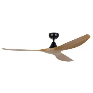 Surf DC Ceiling Fan with Remote, 150cm/60", Black / Teak by Eglo, a Ceiling Fans for sale on Style Sourcebook