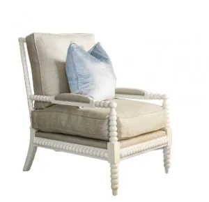 Bobbin' Linen and Oak Armchair- White/Oatmeal by Style My Home, a Chairs for sale on Style Sourcebook