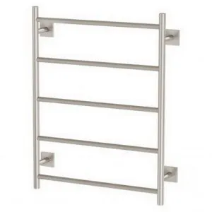 Radii Heated Towel Ladder 62W 5 Bar 550mm X 740mm With Square Plate In Brushed Nickel By Phoenix by PHOENIX, a Towel Rails for sale on Style Sourcebook