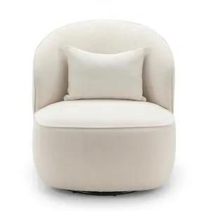 Zuri Boucle Fabric Swivel Lounge Chair, Cream by FLH, a Chairs for sale on Style Sourcebook