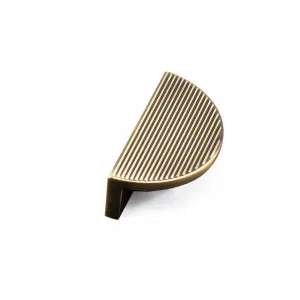 Momo Barrington Eclipse Ribbed - Dark Brushed Brass by Momo Handles, a Cabinet Hardware for sale on Style Sourcebook