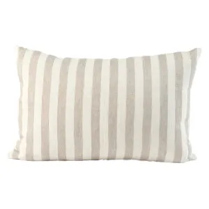 Santi Linen Cushion - Off White/Silver Stripe by Eadie Lifestyle, a Cushions, Decorative Pillows for sale on Style Sourcebook